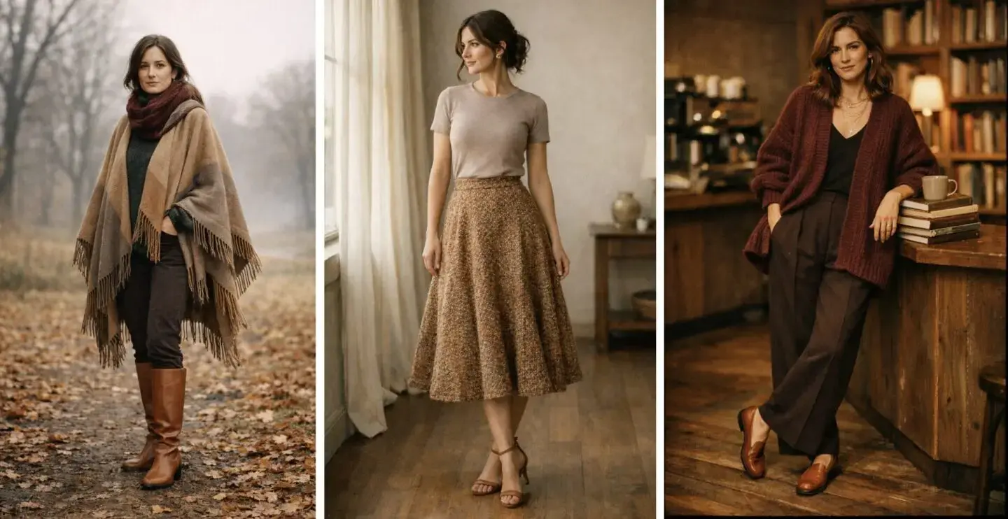 a collage of 3 different types of clothing styles