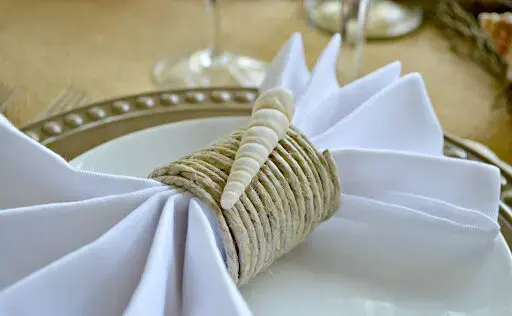 DIY Rope and Shell Napkin Holders