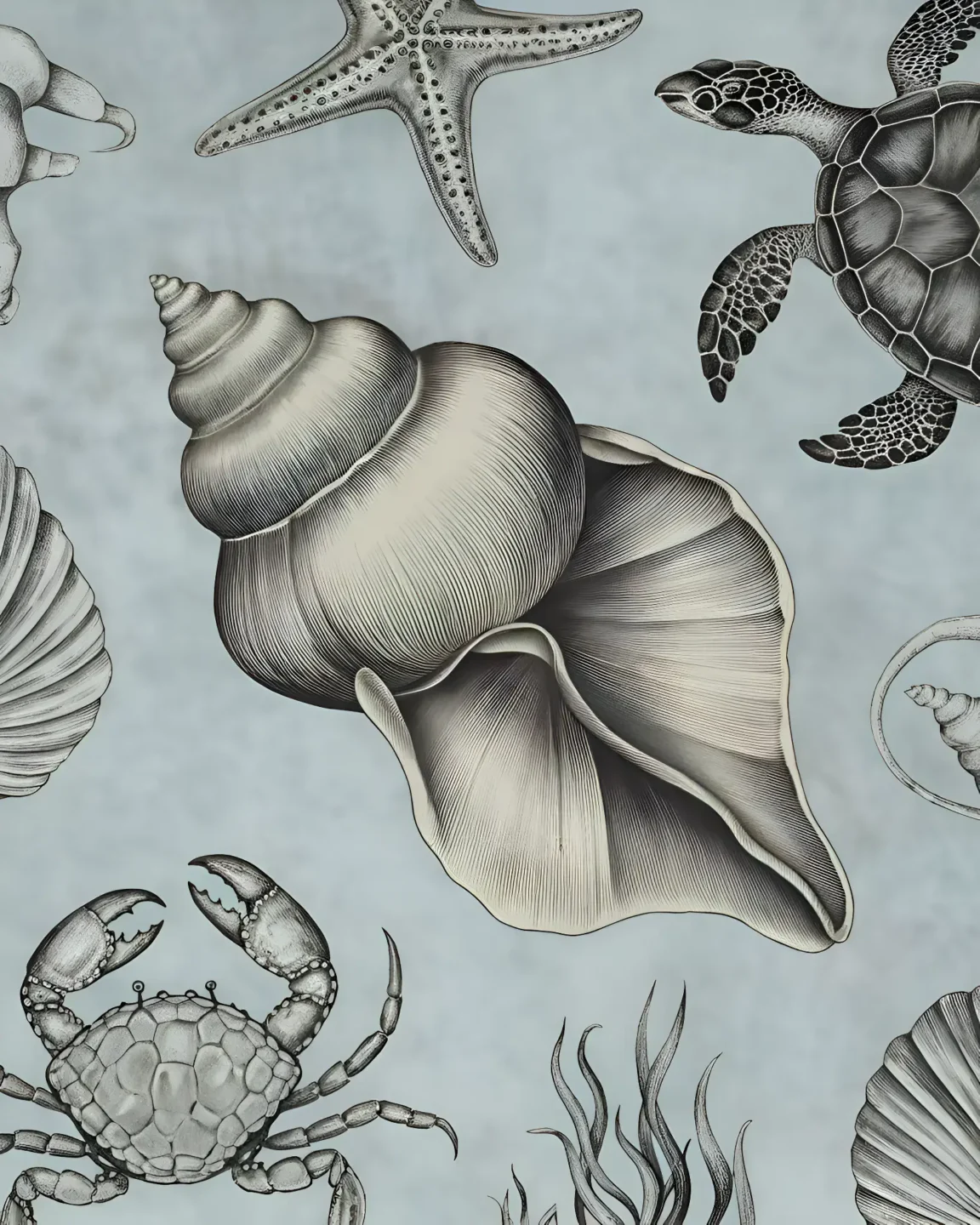  Seashell & Marine Life Illustrations