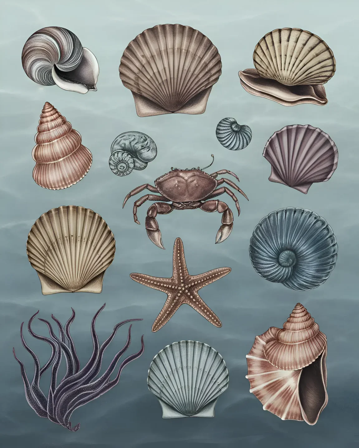 Seashell & Marine Life Illustrations