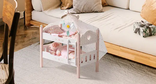Doll Bed with Built-In Storage