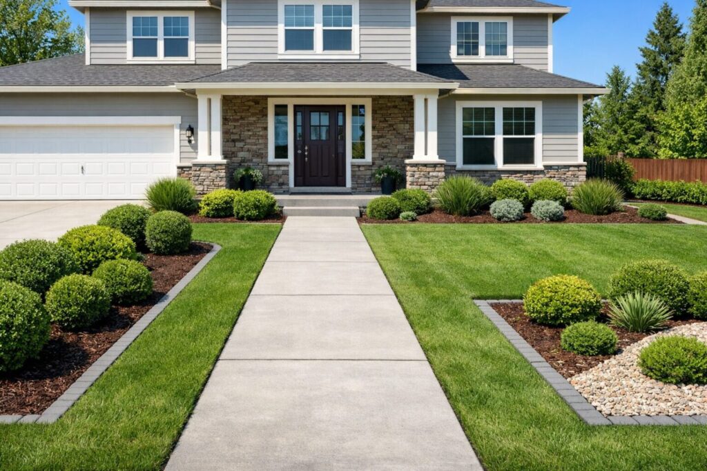 Low Maintenance Front Yard Landscaping Ideas That Look Polished Low maintenance front yard with simple beds and clean edging