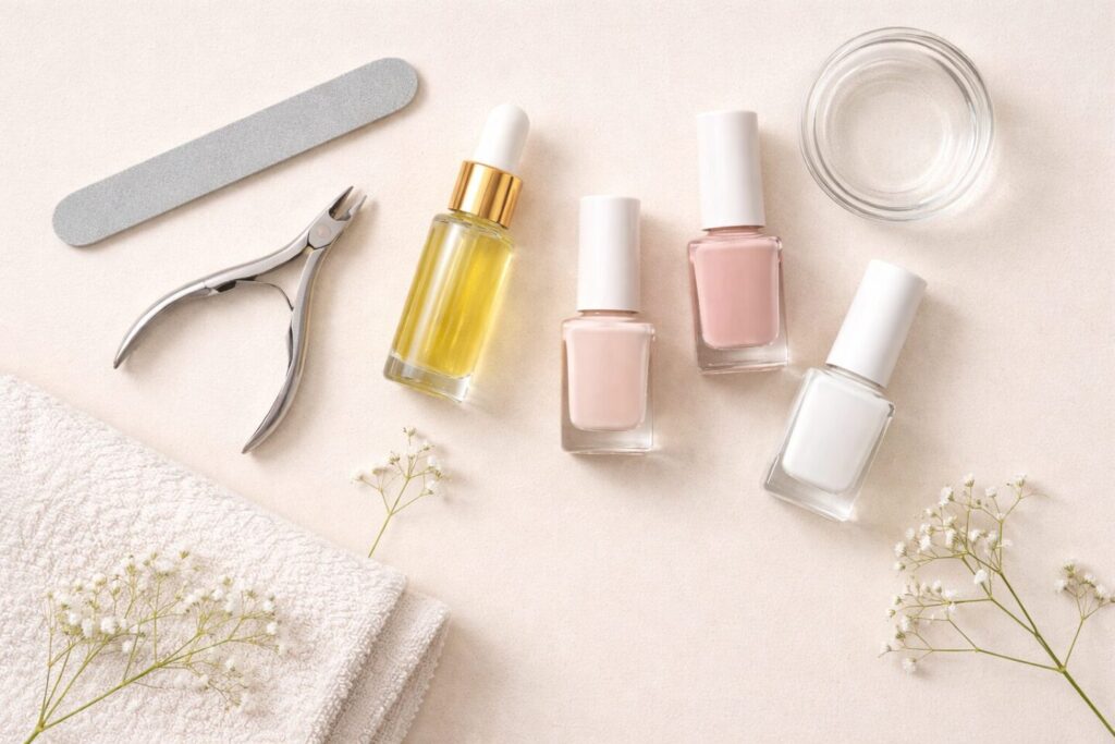 Manicure essentials for comparing different manicure types