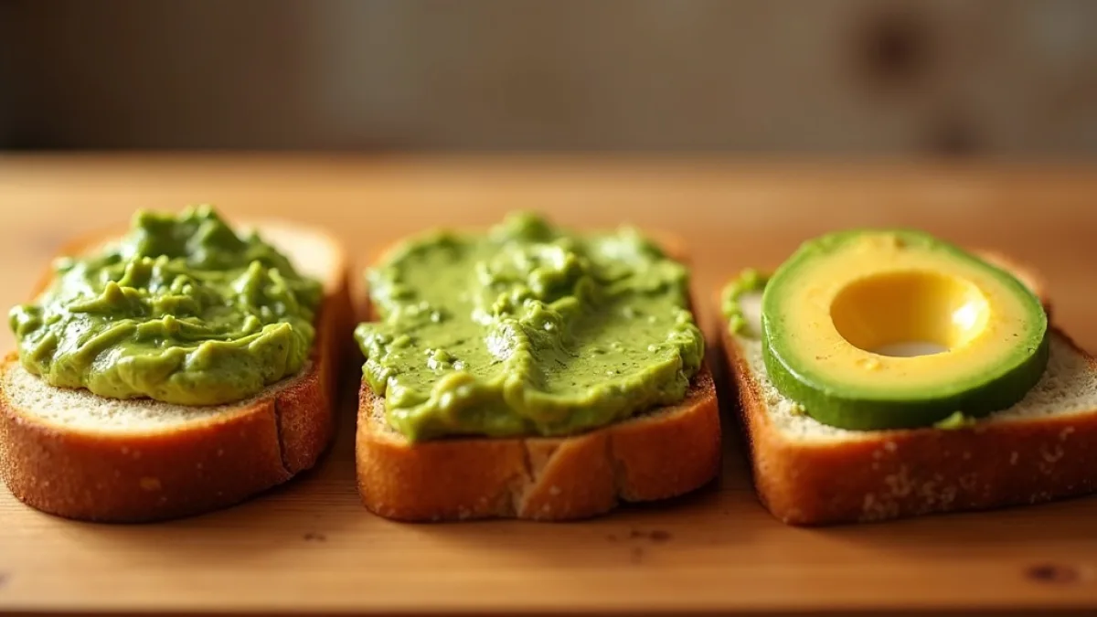 Comparison of different Dunkin avocado toast portions showing quality variations