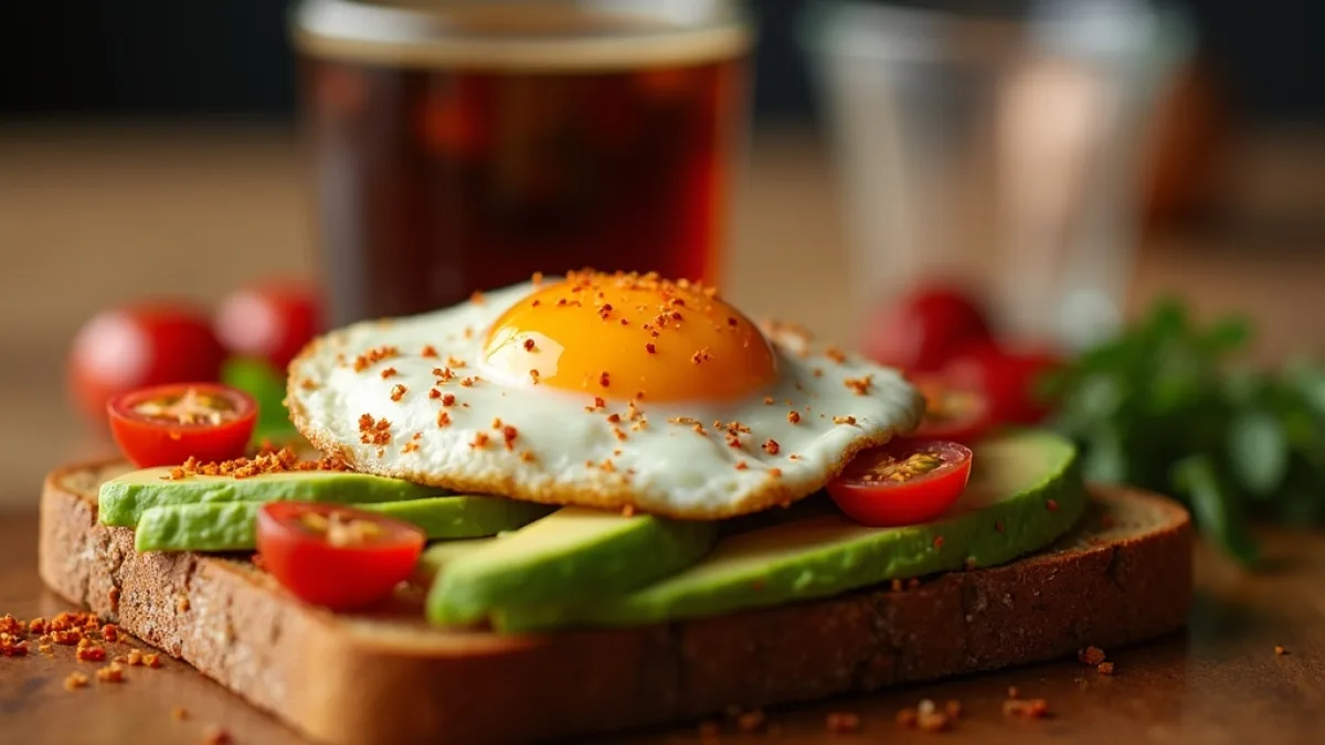 Dunkin avocado toast upgraded with hot sauce egg and fresh toppings